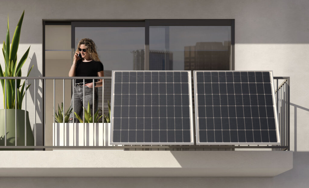 Impianto fotovoltaico da balcone o parete