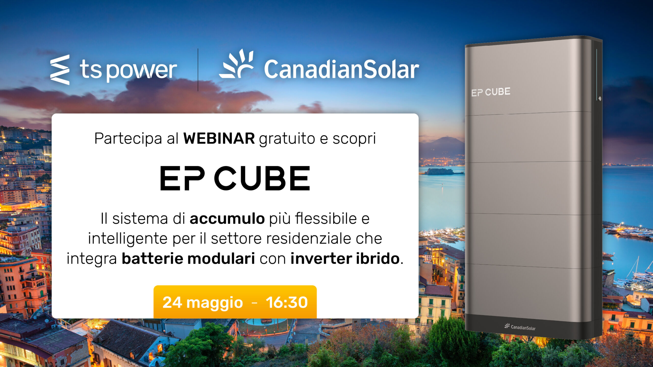Webinar EP CUBE Canadian Solar (Campania): 24 maggio 2024
